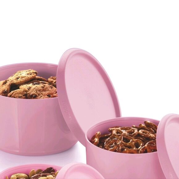 Tupperware 6-PC Serve & Store Food Storage Canister Set- Pink Punch - Picture 4 of 9